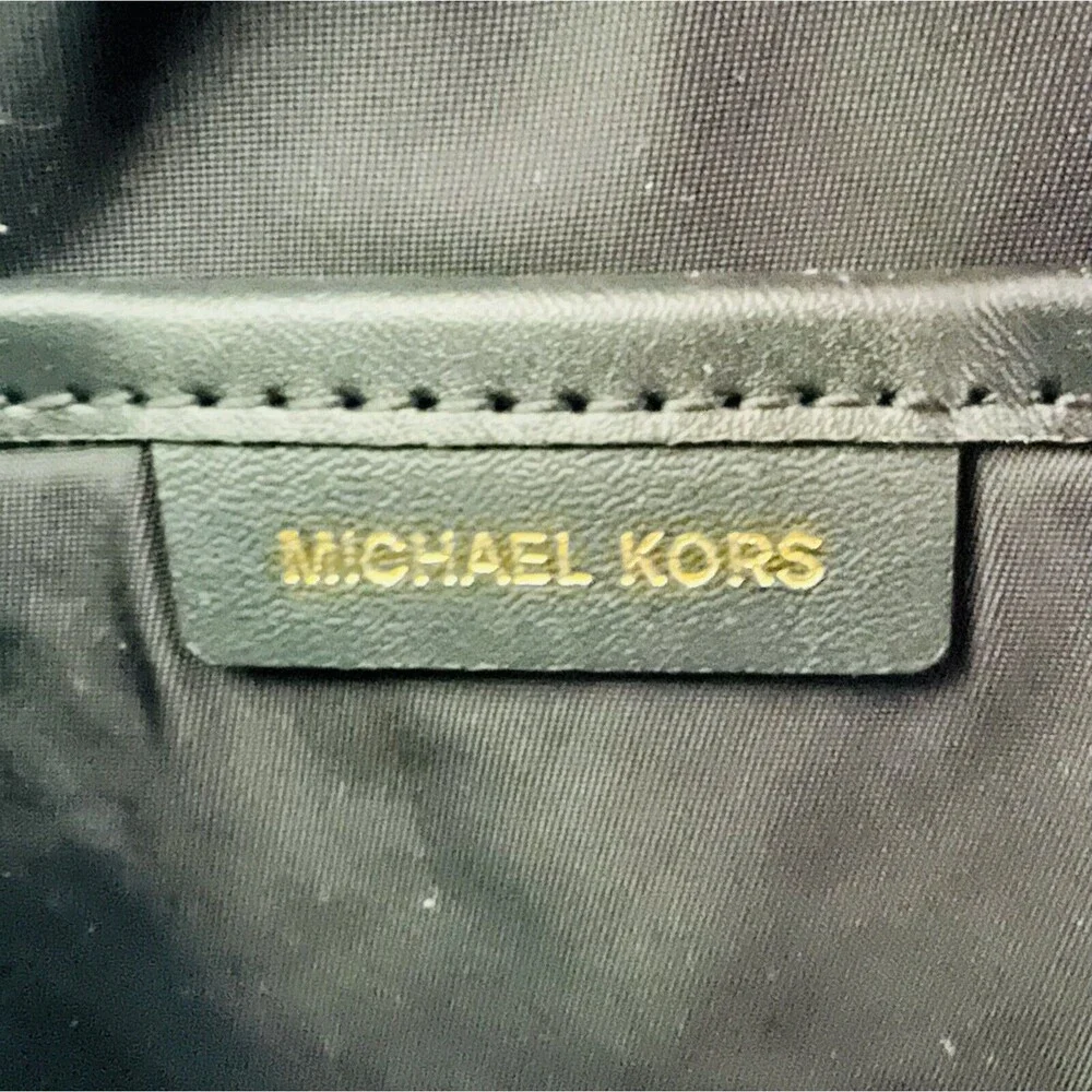 MICHAEL KORS Polly Black Nylon East West Zip Chain Crossbody Bag